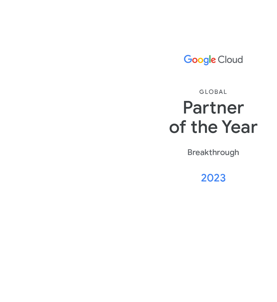 Google Cloud Global Partner of the Year 2023